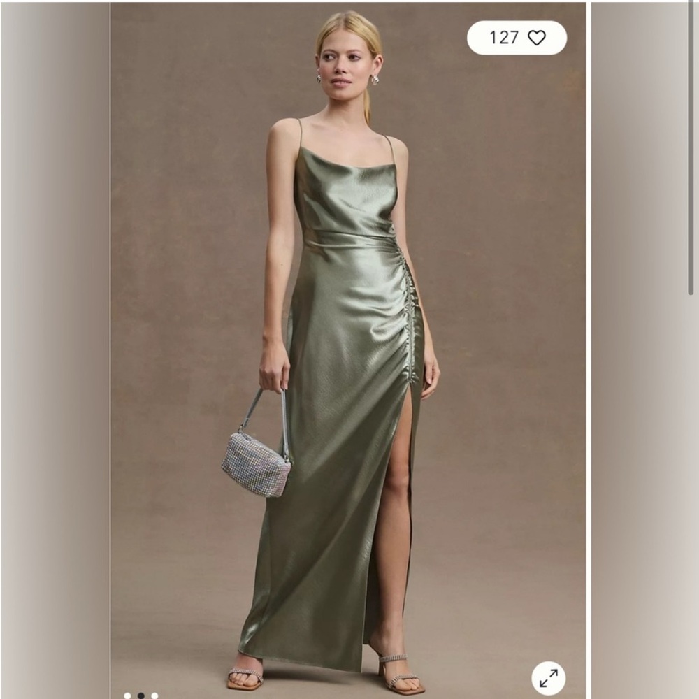 Never worn SACHIN & BABI GREEN/SILVER BRIDESMAID DRESS  (sea moss)